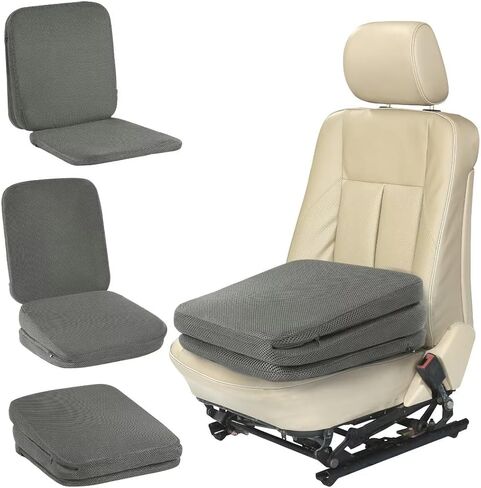 HOMBYS Adjustable Car Booster Seat for Short Drivers, 3 Heights for Different People to Raise The Height, Breathable & Supportive Car Seat Cushion Pad for Lower Back Pain Relief in Saudi Arabia