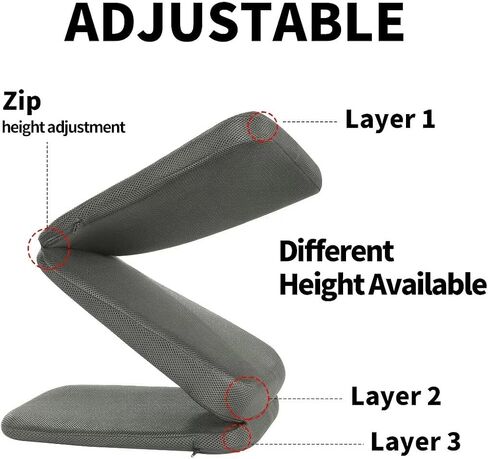 HOMBYS Adjustable Car Booster Seat for Short Drivers, 3 Heights for Different People to Raise The Height, Breathable & Supportive Car Seat Cushion Pad for Lower Back Pain Relief in Saudi Arabia