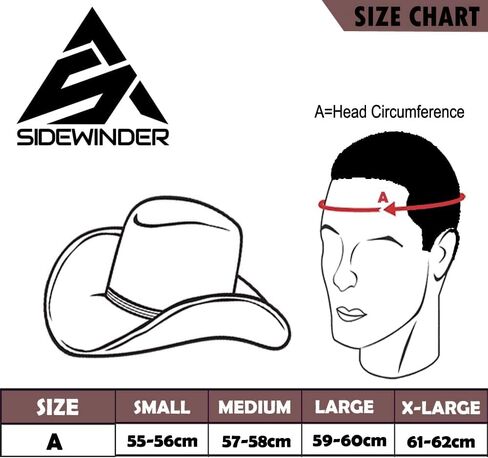 SideWinder Austrailian Genuine Leather Western Style Cowboy Hat Wide Brim Real Water Resistant Outback Vintage in Saudi Arabia