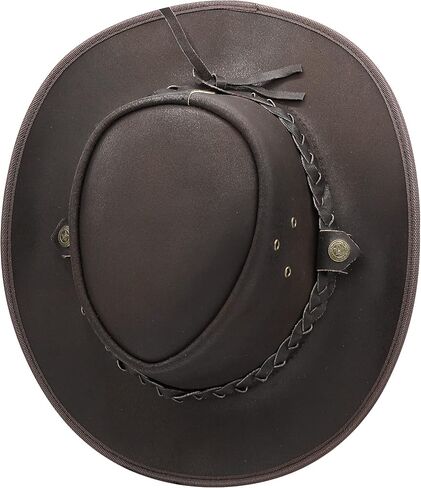SideWinder Austrailian Genuine Leather Western Style Cowboy Hat Wide Brim Real Water Resistant Outback Vintage in Saudi Arabia