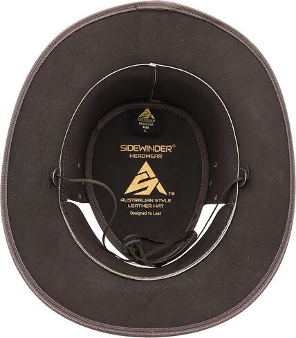 SideWinder Austrailian Genuine Leather Western Style Cowboy Hat Wide Brim Real Water Resistant Outback Vintage in Saudi Arabia