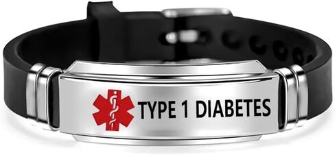 Red Medical Alert ID Bracelet Emergency First Aid Laser Engraved Health Alert Adjustable Silicone Wristband Bracelet in Saudi Arabia