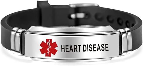 Red Medical Alert ID Bracelet Emergency First Aid Laser Engraved Health Alert Adjustable Silicone Wristband Bracelet in Saudi Arabia