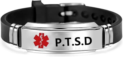 Red Medical Alert ID Bracelet Emergency First Aid Laser Engraved Health Alert Adjustable Silicone Wristband Bracelet in Saudi Arabia