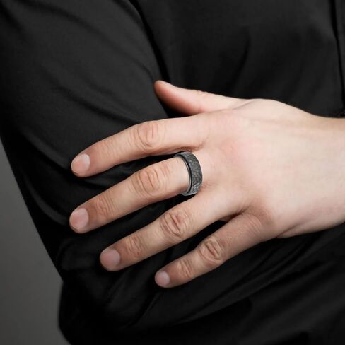 Fidget Spinner Ring for Men Stainless Steels Black Mens Anxiety Rings Relieving Fit for Daily Wear in Kuwait
