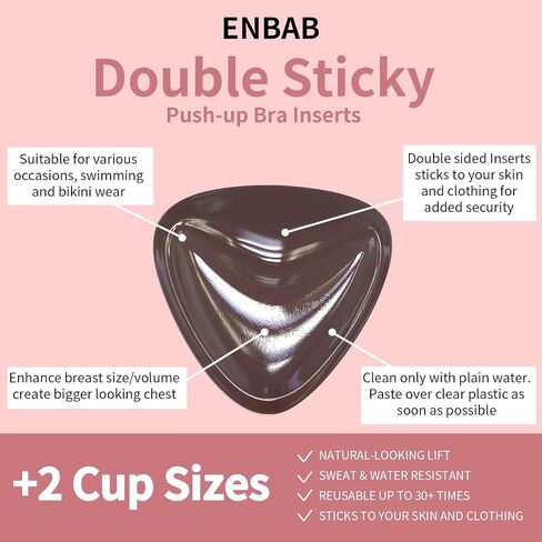 Sticky Push Up Bra Inserts 2 Pairs-Double Sided Sticky Waterproof Bra Pads for Volume-Bathing Suit Bikini Inserts in Saudi Arabia