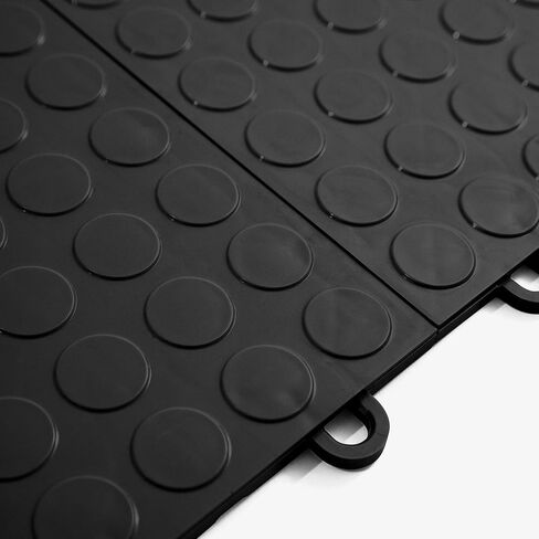 FlooringInc's Nitro 12"x12" Snap-Together Garage Flooring Tiles, Non-Slip Interlocking Plastic Garage Floor Mat, Garage Organization & Garage Storage, Coin Pattern, Gunmetal, 52 Tiles, 52 Sq/Ft in Kuwait