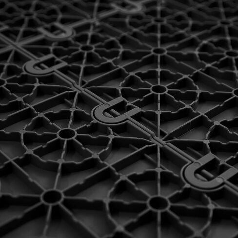 FlooringInc's Nitro 12"x12" Snap-Together Garage Flooring Tiles, Non-Slip Interlocking Plastic Garage Floor Mat, Garage Organization & Garage Storage, Coin Pattern, Gunmetal, 52 Tiles, 52 Sq/Ft in Kuwait