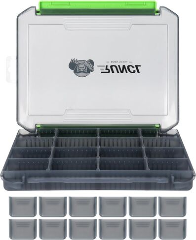 RUNCL Small Fishing Tackle Box, 3500 3600 Size Double Buckle Open Tackle Trays, Plastic Storage Parts Box with Removable Dividers for Saltwater, Freshwater, Fly Fishing, 1/2/4 Pack in Kuwait