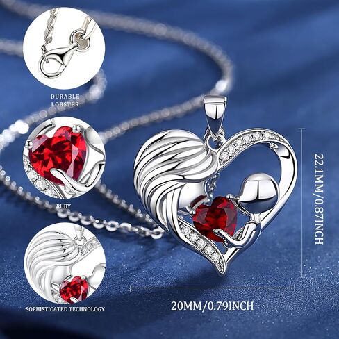 FANCIME Ruby Birthstone Necklace & Tennis Bracelet, Mothers Day Gifts in Saudi Arabia