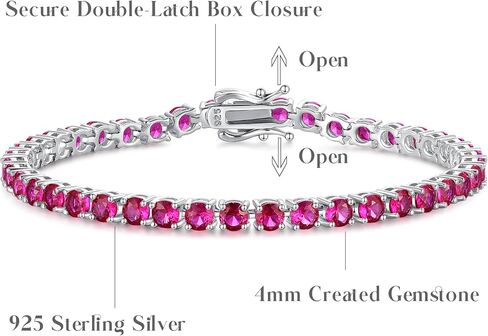 FANCIME Ruby Birthstone Necklace & Tennis Bracelet, Mothers Day Gifts in Saudi Arabia