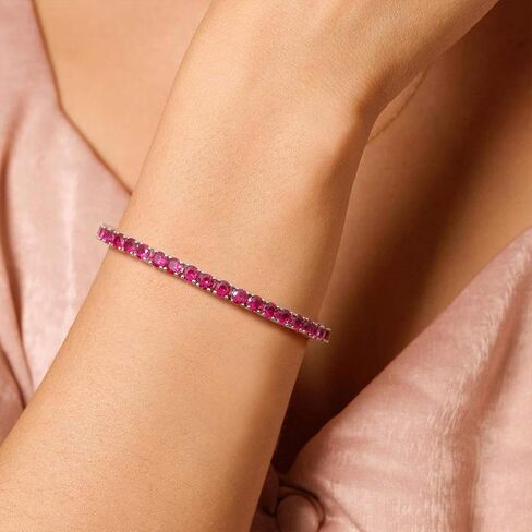 FANCIME Ruby Birthstone Necklace & Tennis Bracelet, Mothers Day Gifts in Saudi Arabia