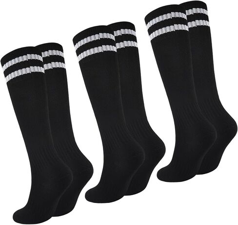 Kids Soccer Socks Boys Girls Football Socks Cushioned Athletic Socks Youth Baseball Socks Striped Knee High Socks in Saudi Arabia
