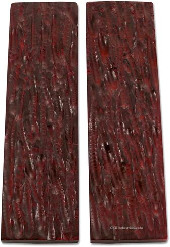 Buffalo Horn Handle Scales - (Impala Jigged) - (Wine Red) - (5.0 x 1.50 x 0.375) in Saudi Arabia