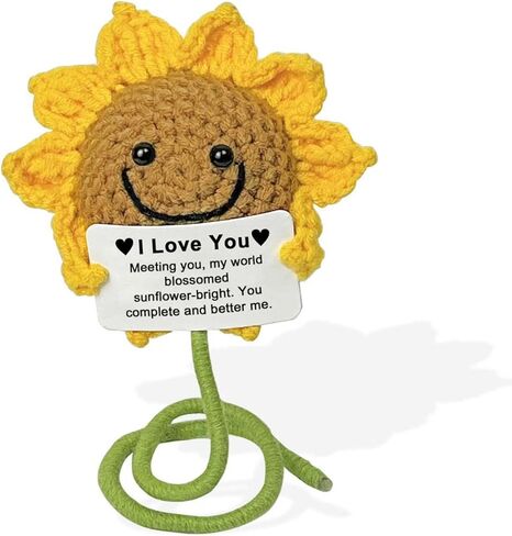 هدية عباد الشمس الكروشيه، أحبك هدايا لصديقتها، هدية عيد ميلاد رومانسية للزوجة من الزوج، ذكرى زواج لطيفة، أفكار هدايا عيد الحب لعيد الميلاد قطعة واحدة in Kuwait