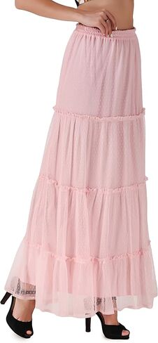 Womens Gypsy Medieval Renaissance Boho Tribal Skirt C1707 Pink Large in Saudi Arabia