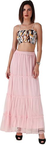 Womens Gypsy Medieval Renaissance Boho Tribal Skirt C1707 Pink Large in Saudi Arabia
