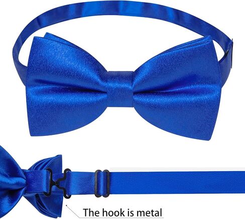 DiBanGu Men Ties Bowtie Set Satin Necktie Bow Tie and Pocket Square Cufflink Set for Men with Silver Tie Clip in Saudi Arabia
