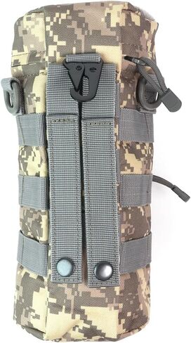 Tactical Military MOLLE Water Bottle Pouch H2O Hydration Carrier Holder Military MOLLE Tactical Travel Carry Bag Case for Outdoor Activities Running Cycling Camping (ACU) in Kuwait