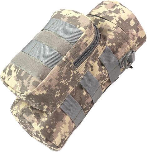 Tactical Military MOLLE Water Bottle Pouch H2O Hydration Carrier Holder Military MOLLE Tactical Travel Carry Bag Case for Outdoor Activities Running Cycling Camping (ACU) in Kuwait