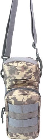 Tactical Military MOLLE Water Bottle Pouch H2O Hydration Carrier Holder Military MOLLE Tactical Travel Carry Bag Case for Outdoor Activities Running Cycling Camping (ACU) in Kuwait
