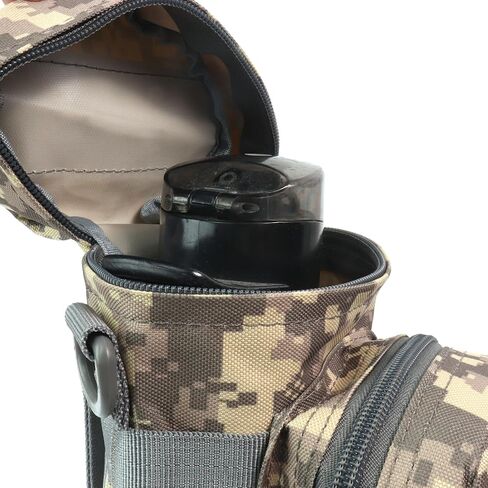 Tactical Military MOLLE Water Bottle Pouch H2O Hydration Carrier Holder Military MOLLE Tactical Travel Carry Bag Case for Outdoor Activities Running Cycling Camping (ACU) in Kuwait