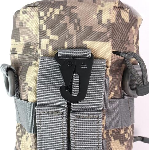 Tactical Military MOLLE Water Bottle Pouch H2O Hydration Carrier Holder Military MOLLE Tactical Travel Carry Bag Case for Outdoor Activities Running Cycling Camping (ACU) in Kuwait