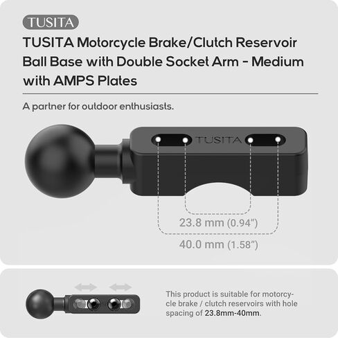 TUSITA Motorcycle GPS Mount Brake Clutch Reservoir Compatible with Garmin Montana, Zumo XT GPS -, Double Socket Arm - B Size Medium in Saudi Arabia