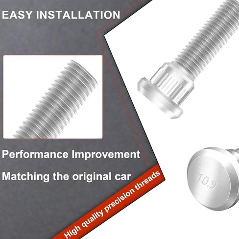 5 قطع براغي محور عجلة السيارة، M12 x 1.5 مسامير تثبيت فولاذية متعددة الوظائف، OEM 90942-05009/90942-02049 ملحقات التعديل، متوافقة مع تويوتا كامري كورولا (فضي) in Kuwait