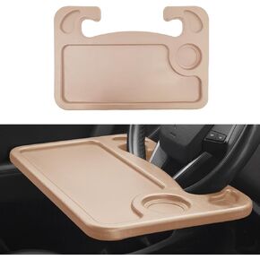 Car Steering Wheel Desk, Multipurpose Steering Wheel Trays, Double-Sided Car Seat Stand Trays for Laptop and Eating, Travel Car Accessories Fits Most Vehicles Steering Wheel (Black)