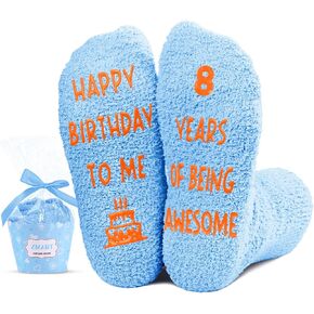 Zmart 8th Birthday Gift Ideas Socks - Presents for 8 Year Old Girls Boys, Eight Year Old Gifts