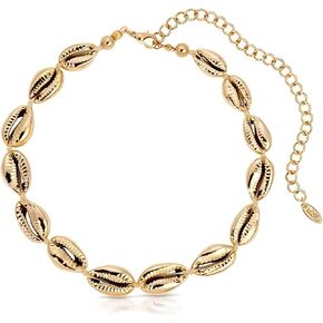 Ettika Gold Necklaces, Choker Necklace for Women. Golden Cowrie Shell In 18k Gold Plated. Birthday Gifts For Women, Jewelry