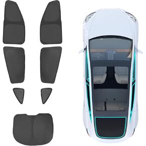 BASENOR 2016-2024 Tesla Model 3 Sunshade Side Windows Rear Windshield Sun Shades Reflective Covers Sunproof UV Rays and Privacy Protection Set of 6 Compatible with 2024 Model 3 Highland Accessories