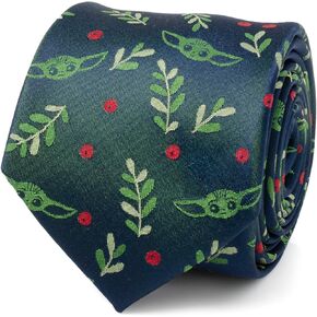Cufflinks Inc. Grogu Holiday Navy Men's Tie, Officially Licensed by Lucasfilm LTD.