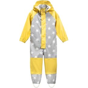 7AM Enfant Rain Coverall Jumpsuit - Unisex Kids Rain Suit, Removable Hood, Lightweight Windproof Jacket | Rainwear Collection