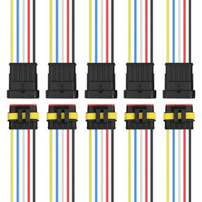 10 Pcs 2 Pin Waterproof Car Electrical Connector 1.5mm Terminal Plug Automotive Connectors with 18AWG Wire for Motorcycle/Car/Boat