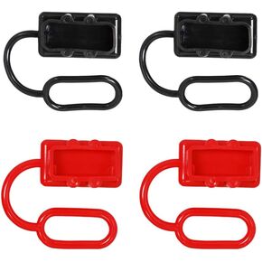 Rubber Cover 2pcs Black and Red 50A Plug Connector Protective End Cover Dust Cover Connector Cover Compatible with 50Amp DC Power Connectors