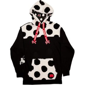 LOUNGEFLY DISNEY MINNIE ROCKS THE DOTS SHERPA UNISEX HOODIE 3X in Kuwait