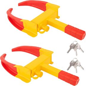 Trailer Wheel Lock, Universal Security Trailer Lock Tires Anti Theft for Trailer Car Golf Cart, Boats SUV ATVs Motorcycles - 2 Pcs Wheel Clamp Boot Lock