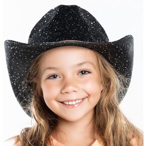 Funky Junque Kids Cowboy Hat Adjustable Toddler Sun Hat Straw Beach Mini Western Cowgirl Hat Girls Boys 3-10 Years