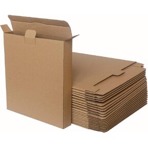 10 Pack 9.25"x 9.4"x 1.5" Flat Shipping Boxes, Brown Kraft Corrugated Cardboard Mailer Boxes, Recycable, Mailing and Storing