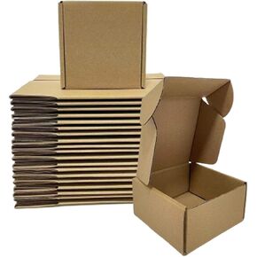 Rong Yang Tong 4x4x2 inch Small Shipping Boxes Pack 50, Brown Corrugated Cardboard Mailer Boxes for Packing Mailing Small Business Gift Packing
