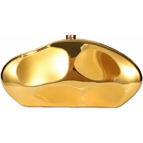 Shell Shape Acrylic Clutch Trendy Metallic Acrylic Evening Bag Shiny Egg Purses and Handbags for Women Wedding Party