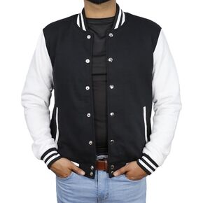 Men’s Varsity Bomber Fleece Jacket - Baseball Letterman Jacket For Mens