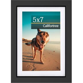 إطار صورة 5x7 - عرض صور 4x6 مع حصيرة أو 5x7 بدون حصيرة - تثبيت على الحائط أو سطح الطاولة، أسود، عبوة واحدة in Kuwait