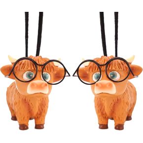 مرآة الرؤية الخلفية ملحقات معلقة من الماشية المتأرجحة، بقرة المرتفعات، ملحقات تعليق السيارة اللطيفة، ديكور للمراهقين والرجال والنساء، ملحقات مرآة السيارة، ملحقات الشاحنة، قلادة السيارة، سحر السيارة (قطعة واحدة) in Kuwait