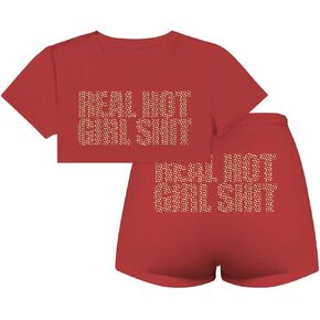 Megan Thee Stallion Official Merch Hot Girl Summer Tour Two Piece Cropped T-Shirt and Booty Shorts Set