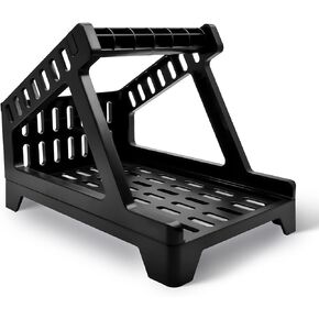 Label Holder for Rolls and Fan-Fold Labels, Thermal Shipping Label Roll Holder for Desktop Label Printer Shipping Supplies Industrial Labels, Black in Kuwait