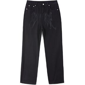 EMMIOL Men's Jeans Baggy Pants Y2K Hip Hop Jeans Casual Solid Jeans Loose Fit 90s Vintage Cargo Denim Pants