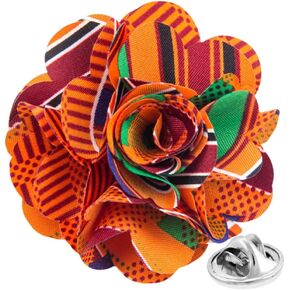 Men's Formal Kente & Animal Print Flower Lapel Pin - Boutonniere for Men, Brooch Pin